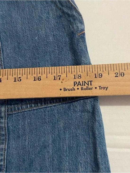 Vintage Christopher & Banks Modest Button Front Long Denim Skirt 8 - Picture 4 of 9